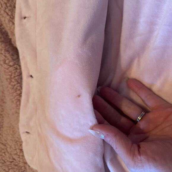 Hem & Thread Jacket Size medium Pink Cropped Button Front Collar - Picture 8 of 14